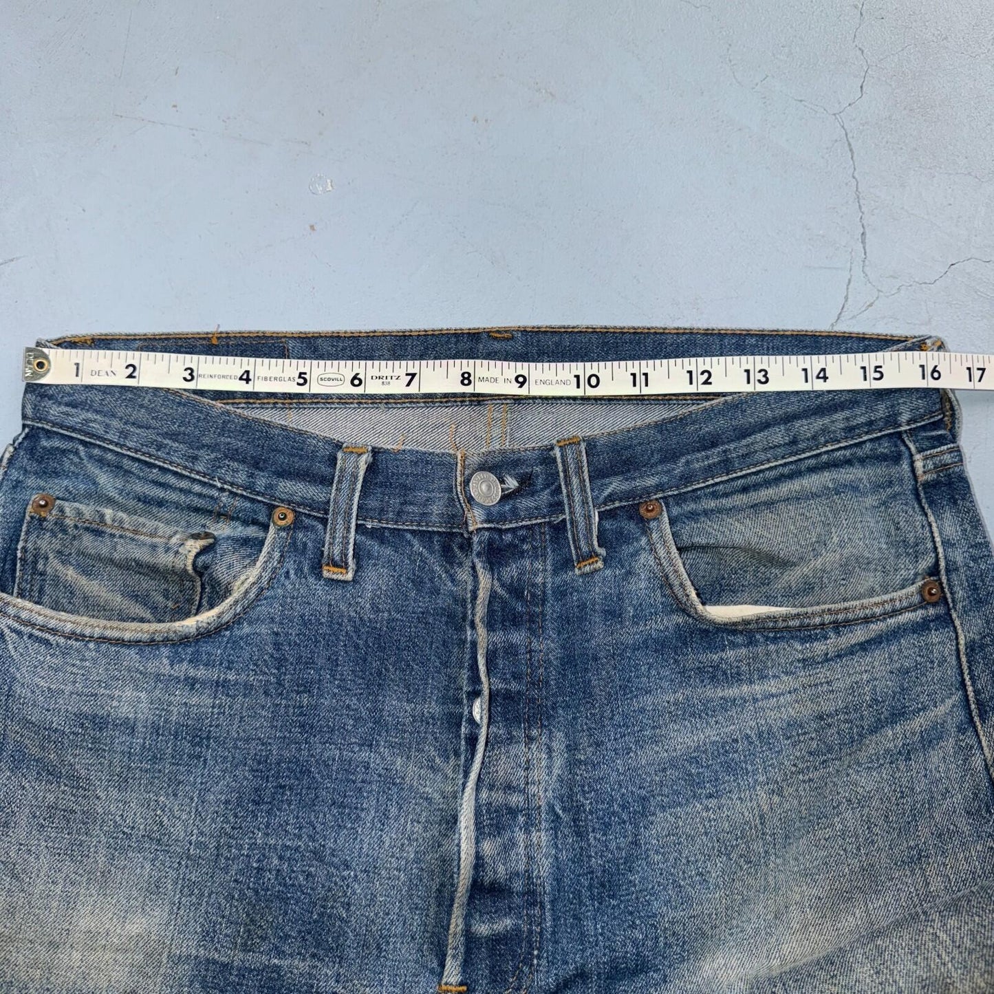 Levis 501 Vintage 70s SS Redline Selvedge USA XX Jeans Med Wash 35x40 Act 32x34