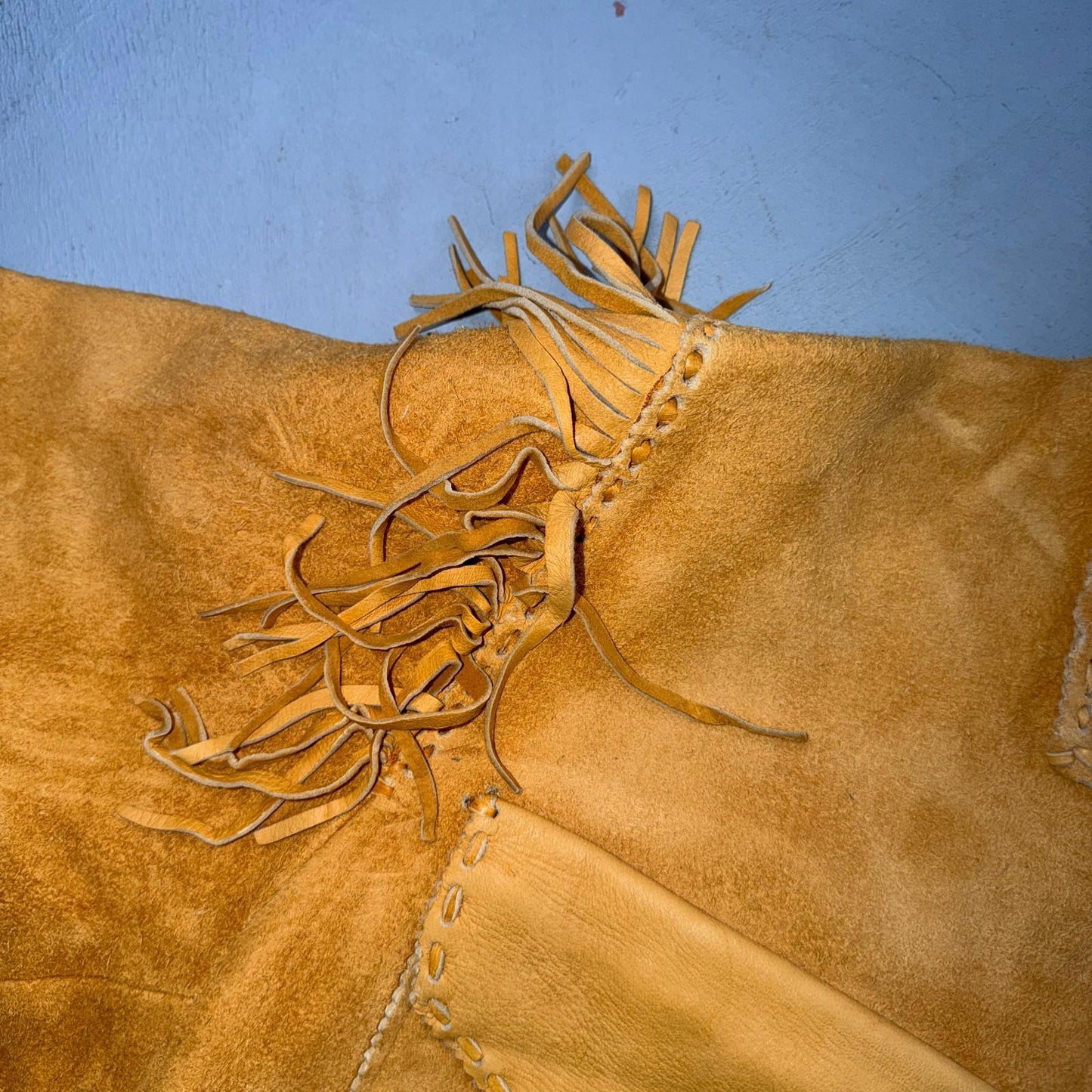 VTG Buckskin Montana Jacket Leather Fringe Western Leather Cowboy Suede 70s