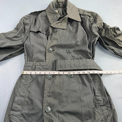 VTG 60s OD Green Army Military Rain Overcoat Mens S Jacket Trench Coat DSA 1967