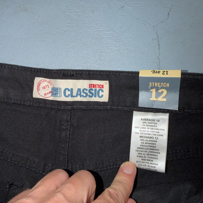 Faded Glory Classic Jeans Women's Size 12 Black Solid Straight Leg Stretch New