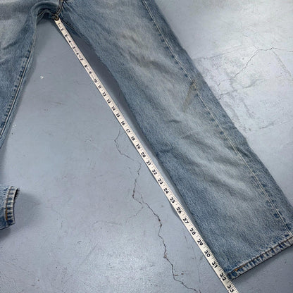 Levis 501 Vintage Y2K 90s XX Straight Leg Jeans Blue Light Wash 33x34 Act 32x32