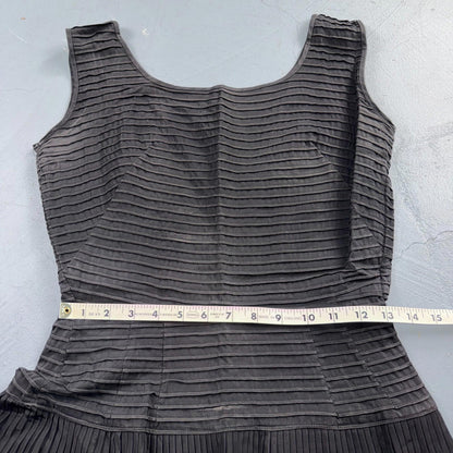 1950s Koret of California Midi Dress Womens Flare Textured Rockabilly Black