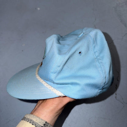 PRO AM Golf Clubs VTG Hat Baseball Cap Snapback Baby Blue USA Golfing Fun Sports