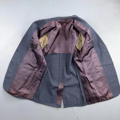 1950s 1960s VTG Mens 2 PC Suit 40 Jacket Coat Pants Blue Union Wool Rockabilly