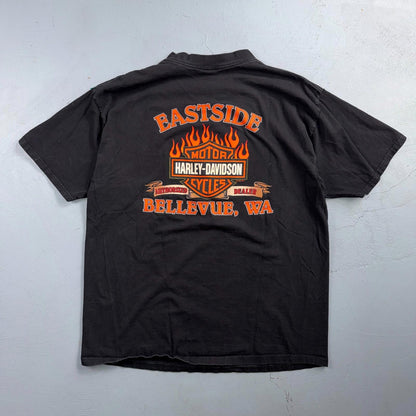 Harley Davidson Washington Vintage T Shirt Y2K Black Promo Legend Motorcycle