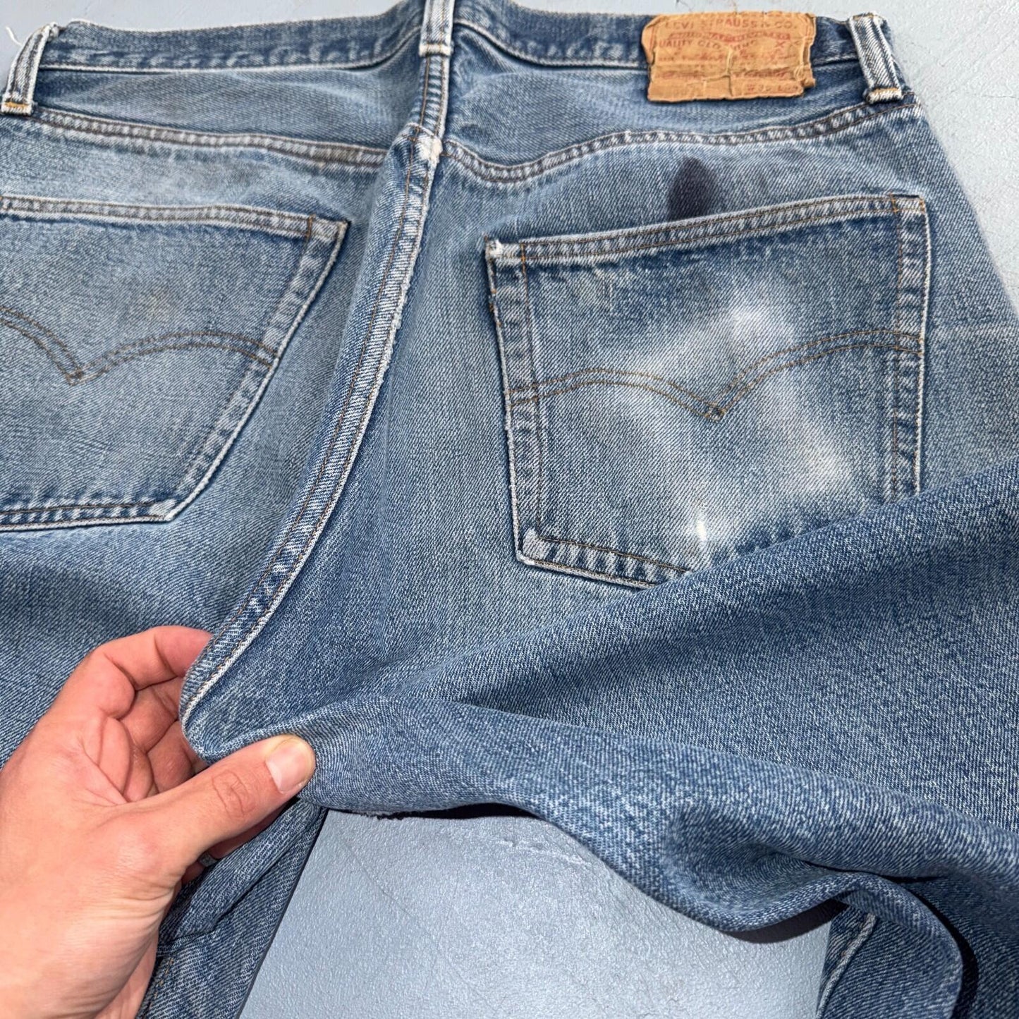 Levis 501 Vintage 70s SS Redline Selvedge USA Jeans Light Wash 36x34 Act 34x30