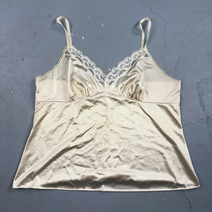 VTG Vanity Fair 1970s Lingerie Slip Dress Sleepwear Full Sweep Crop Lace