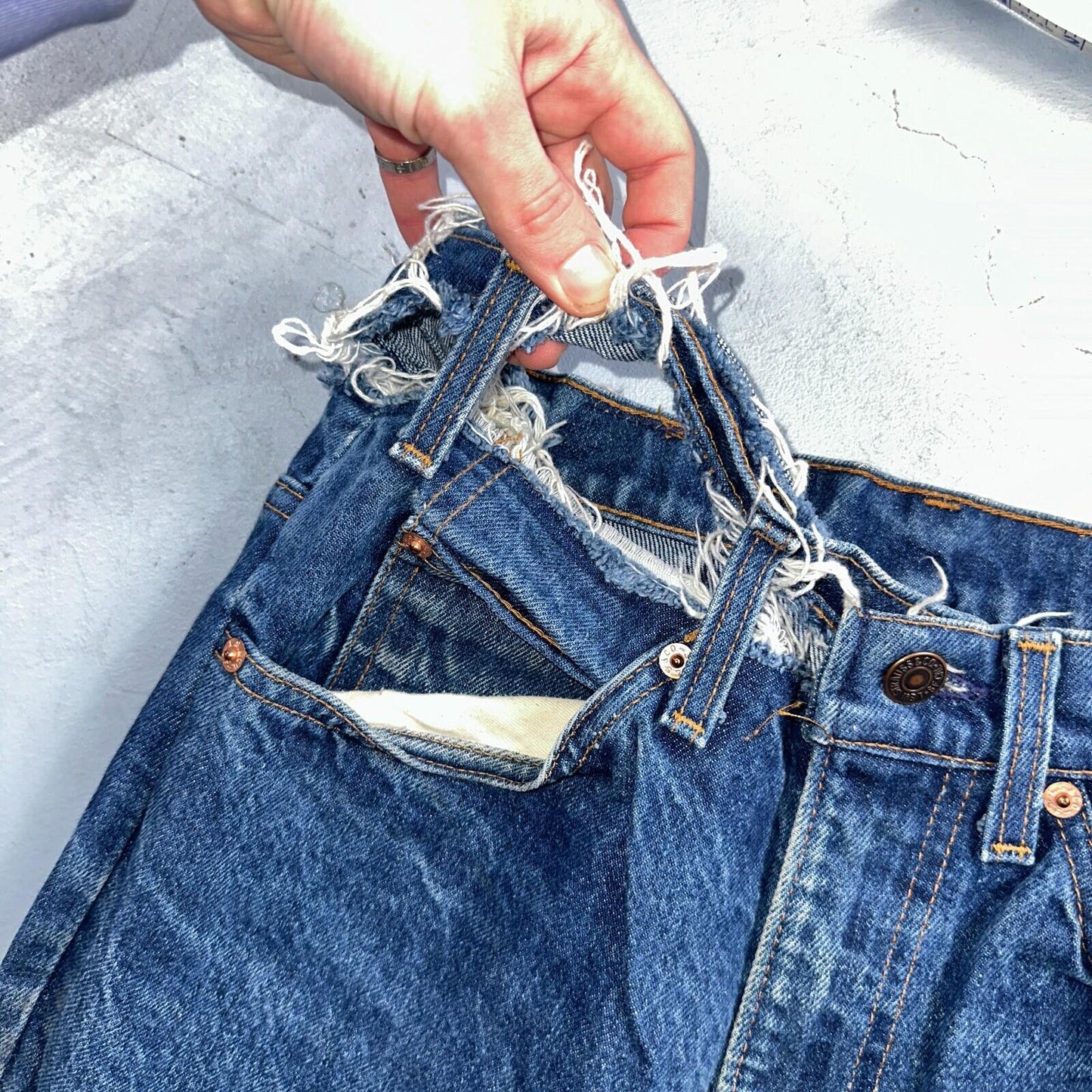 Levis 517 Vintage 90s USA Orange Tab Bootcut Flare Blue Worn Jeans Thrash 32x32