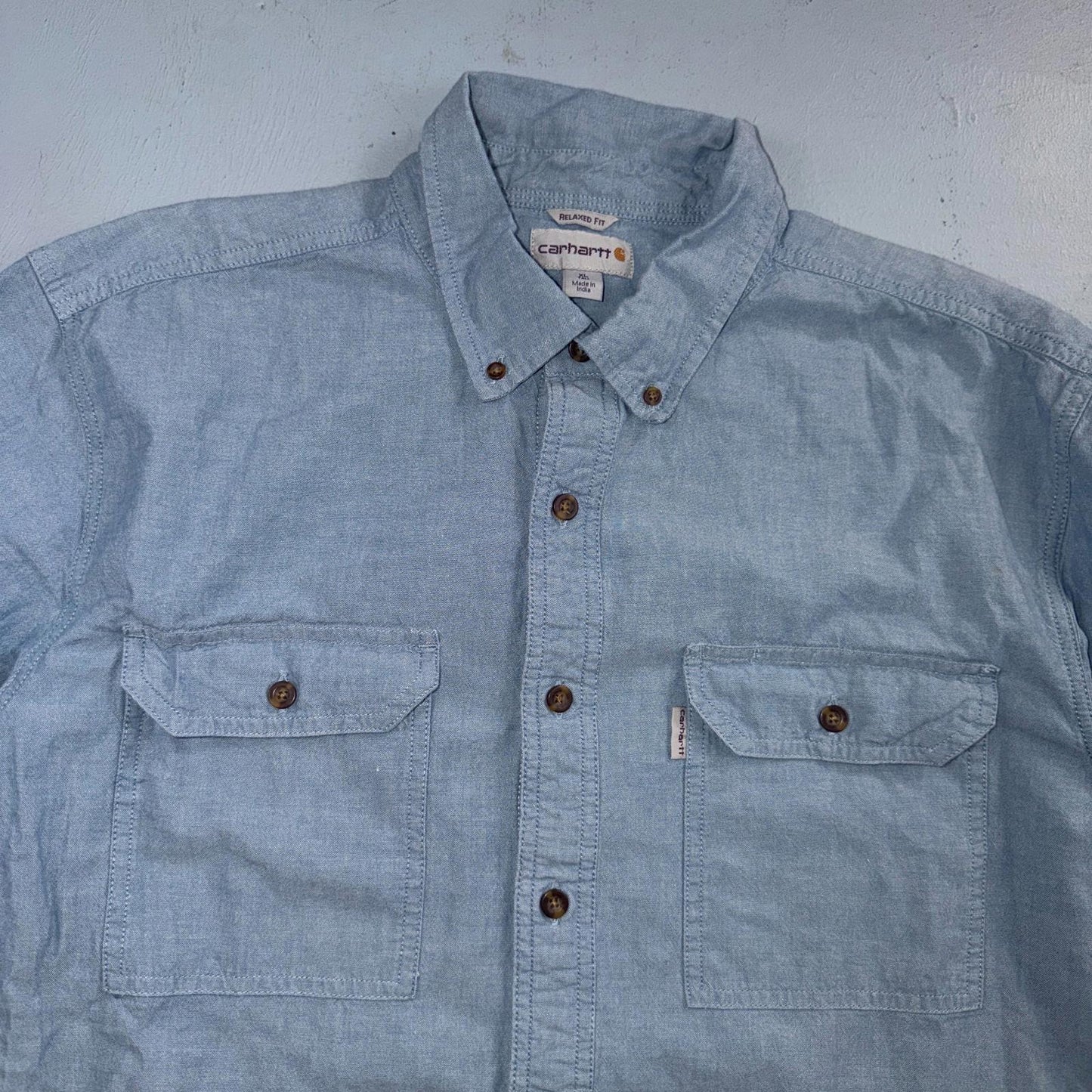 Carhartt Button Up Shirt Mens XLT Short Sleeve Relaxed Fit Workwear S200 CBL