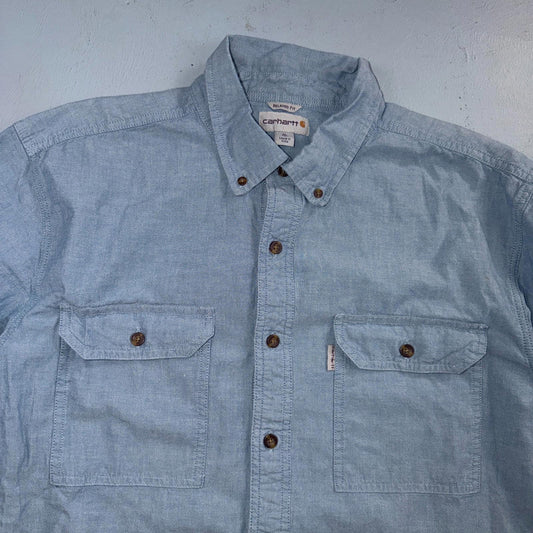 Carhartt Button Up Shirt Mens XLT Short Sleeve Relaxed Fit Workwear S200 CBL