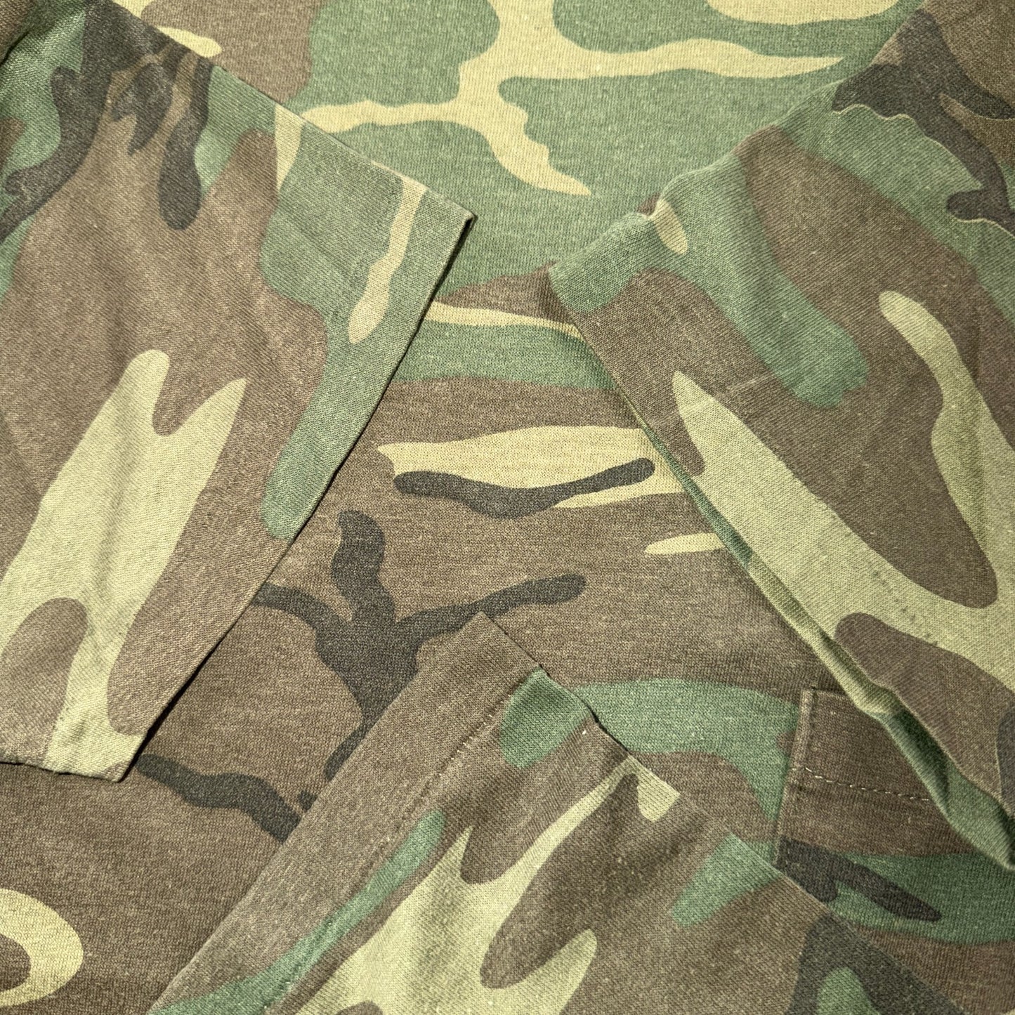 Camo Single Stitch XL USA VTG T Shirt Pocket Tee Woodland Tree Real 1980s 80s