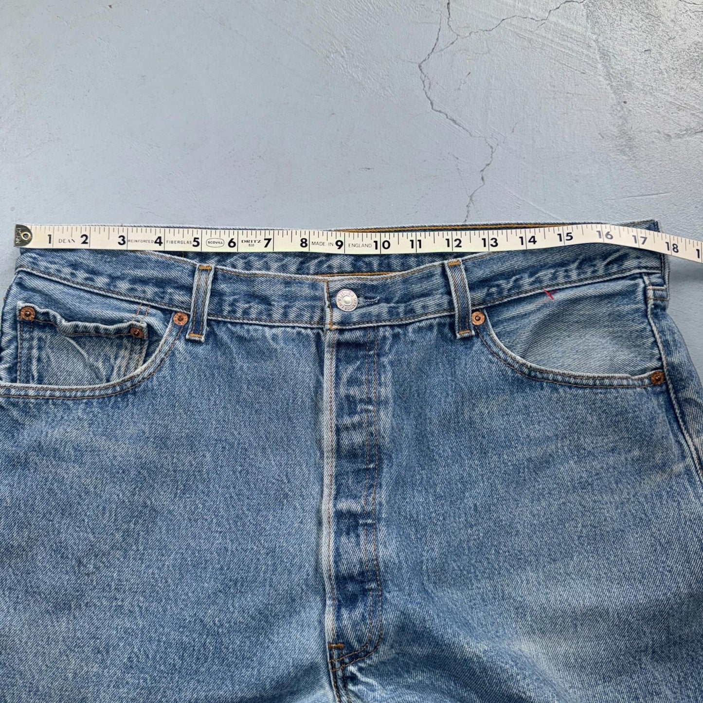 Levis 501 Vintage 90s Y2K XX Straight Leg Jeans Blue Light Wash 38x32 Act 35x28