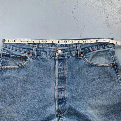 Levis 501 Vintage 90s Y2K XX Straight Leg Jeans Blue Light Wash 38x32 Act 35x28