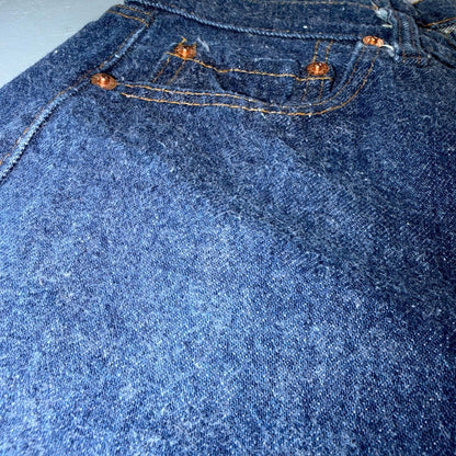 Levis 501 Vintage 80s Redline Selvedge USA Jeans Fuzzy Dark Wash 27x31 Act 25x27