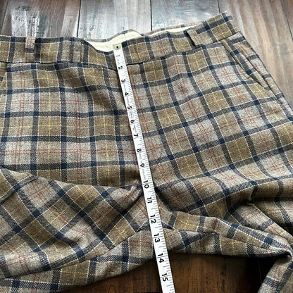 1960s 1970s Brown Sport Jacket VTG Mens Suit 44 36x28 Rockabilly Checkerboard