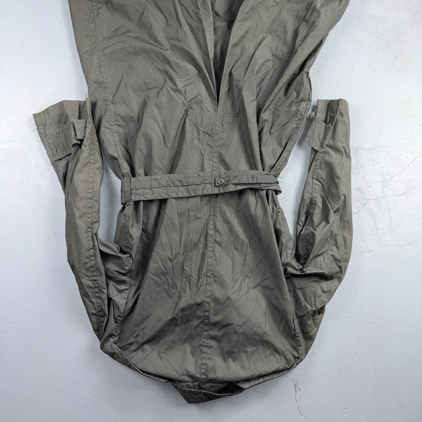 VTG 60s OD Green Army Military Rain Overcoat Mens S Jacket Trench Coat DSA 1967