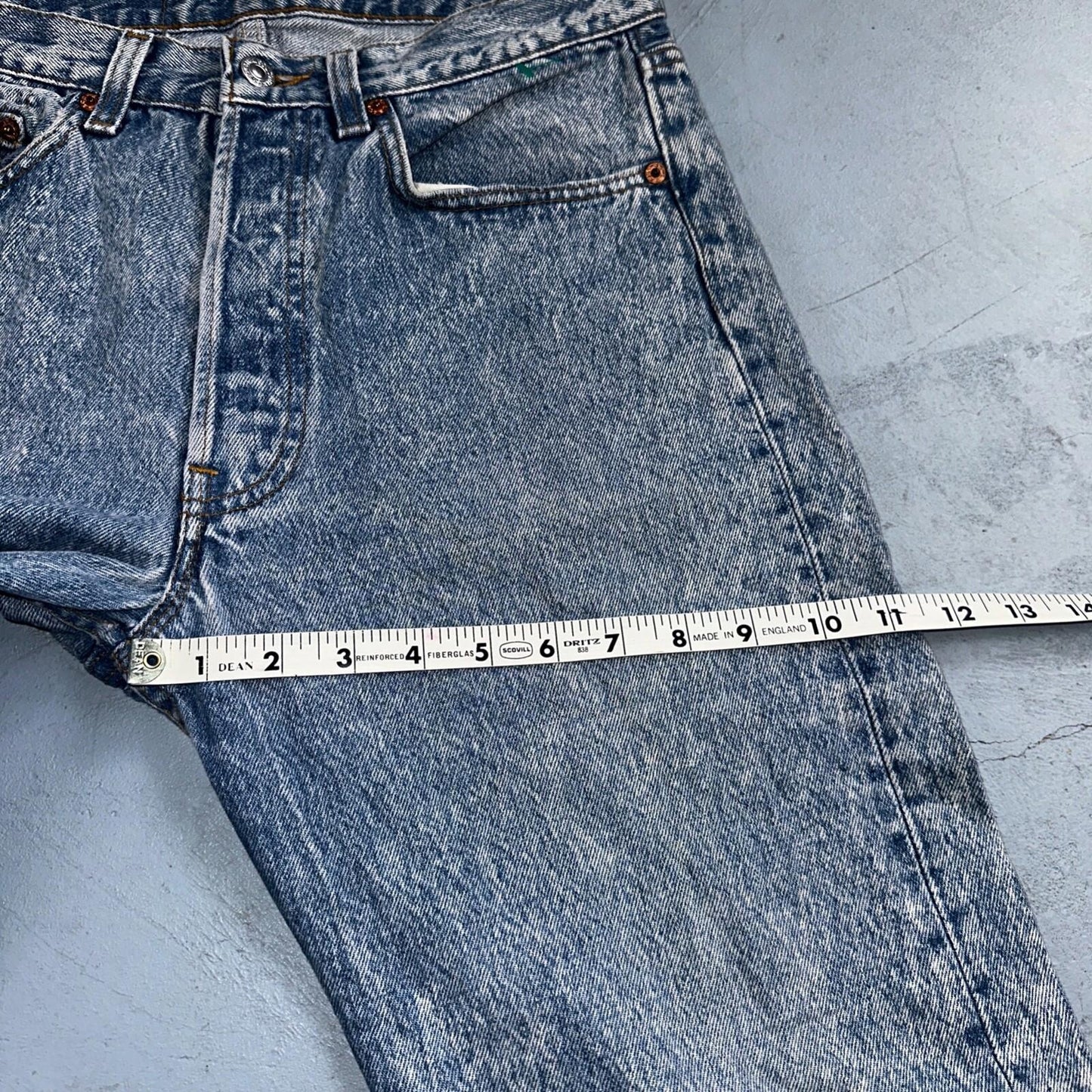 Levis 501 Vintage 90s USA XX Straight Leg Jeans Blue Light Wash 32x30 Act 30x29