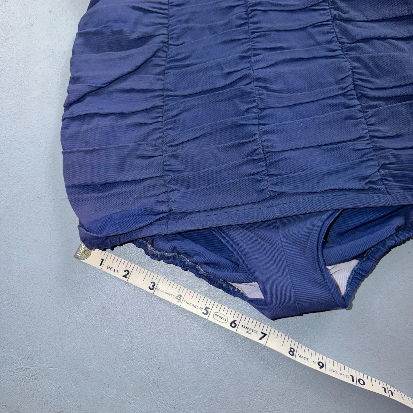 Alix Of Miami Rhinestone 1950s VTG Bathing Suit Swimsuit Hollywood Swim Wear Blu