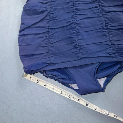 Alix Of Miami Rhinestone 1950s VTG Bathing Suit Swimsuit Hollywood Swim Wear Blu