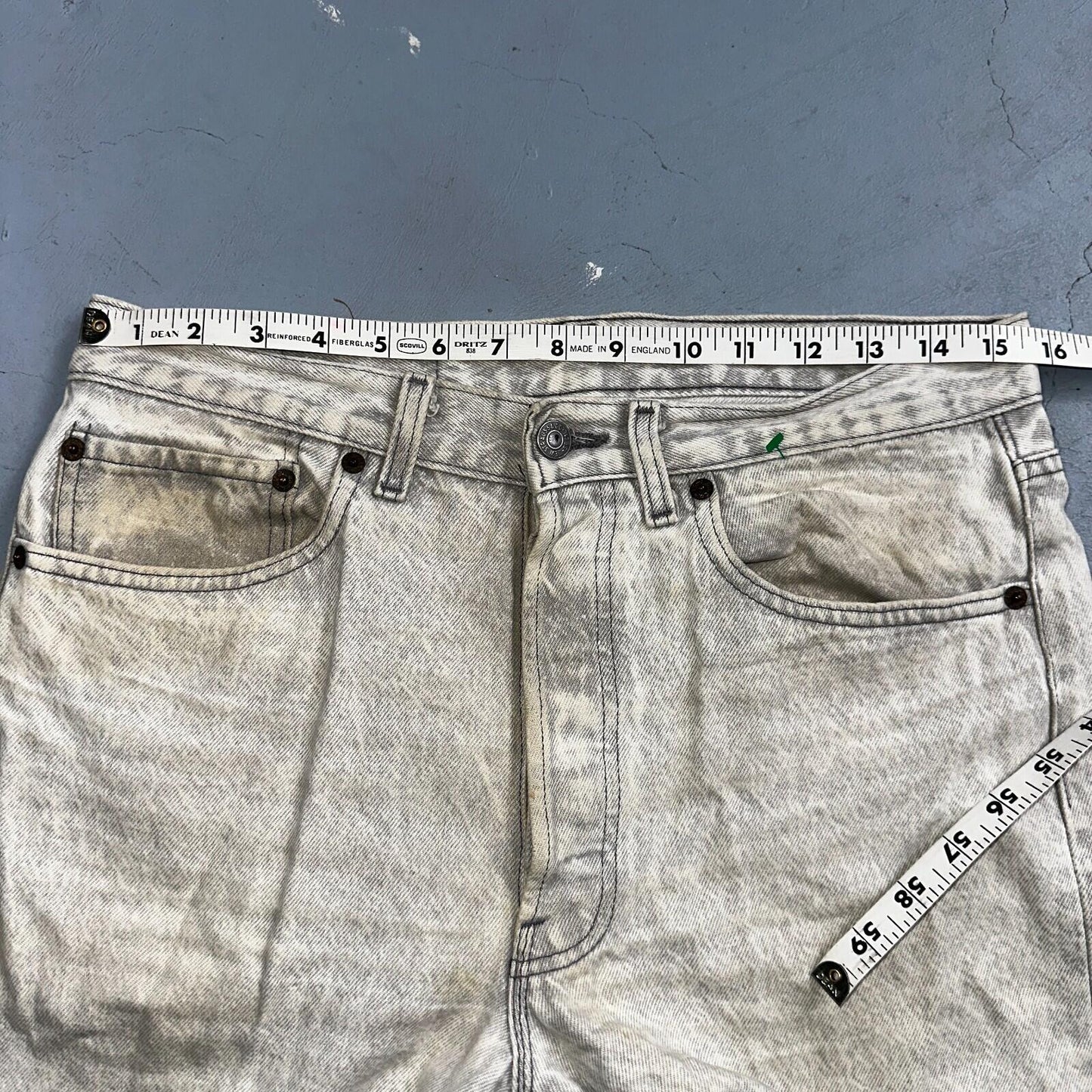 Levis 501 Vintage 90s USA XX Straight Leg Jeans 31x30 Gray Light Wash Act 31x29
