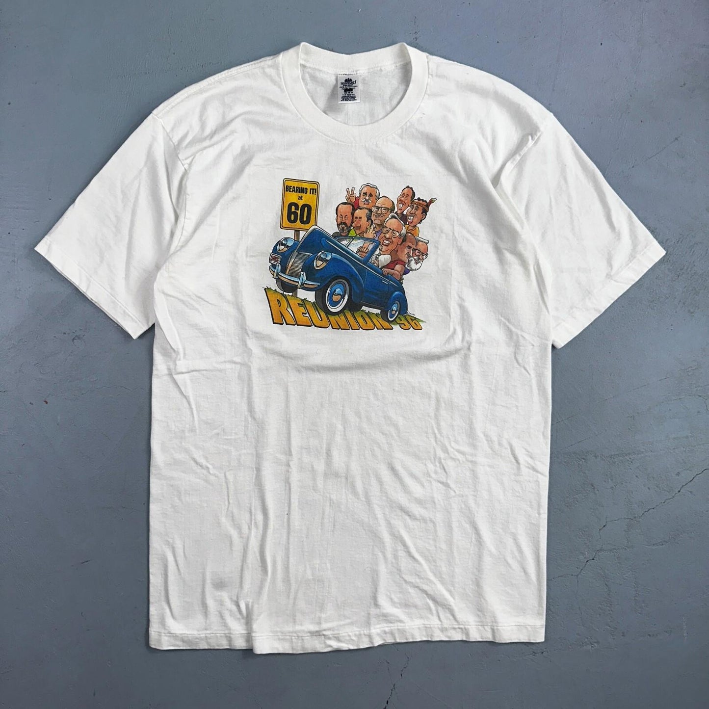 Funny Reunion Middle Finger 90s VTG T Shirt Stafford Graphic Single Stitch 1996