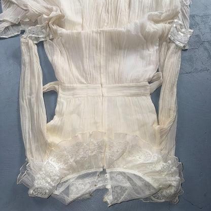 Gunne Sax ? Jessica San Francisco Wedding Dress VTG Lace 1970s Victorian Boho