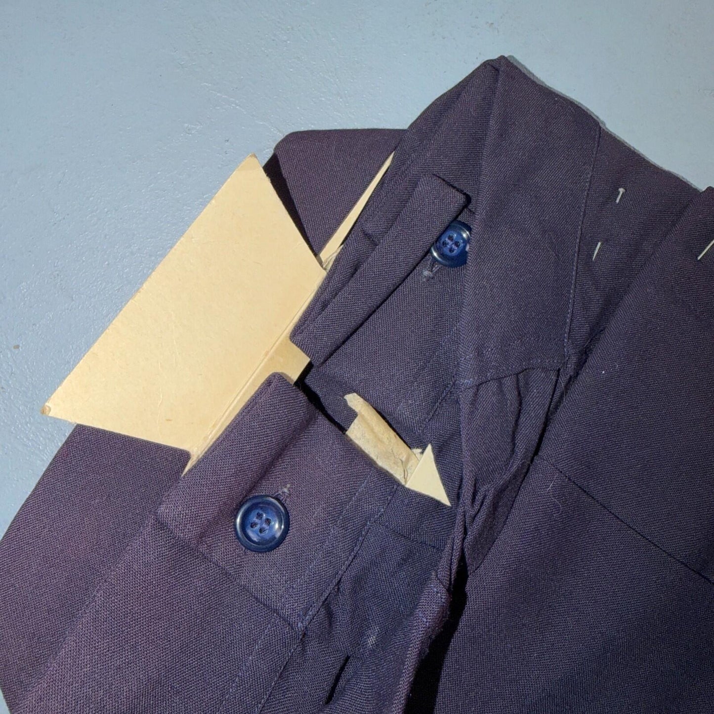 1950s NOS Gabardine Long Sleeve Button Up Loop Collar Shirt M VTG 50s Rockabilly