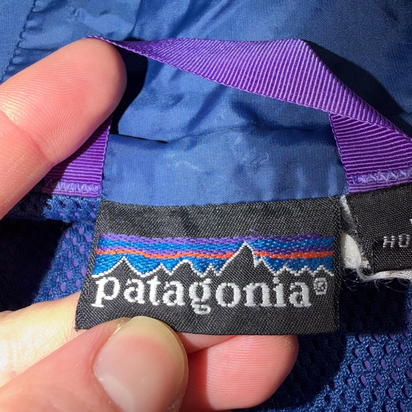 Patagonia VTG RARE 90s Hooded Zip Up Jacket Mens L Purple Rain Parka Wind