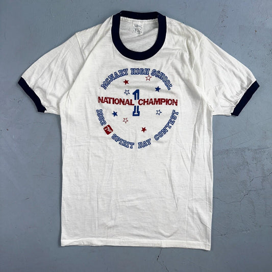 Champion McNary High School Oregon VTG T Shirt 7UP Soda Screen Stars Ringer 80s