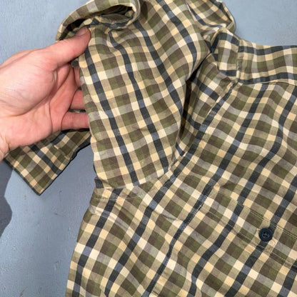 Patagonia Button Front Shirt Mens M Brown Plaid Organic Cotton Long Sleeve