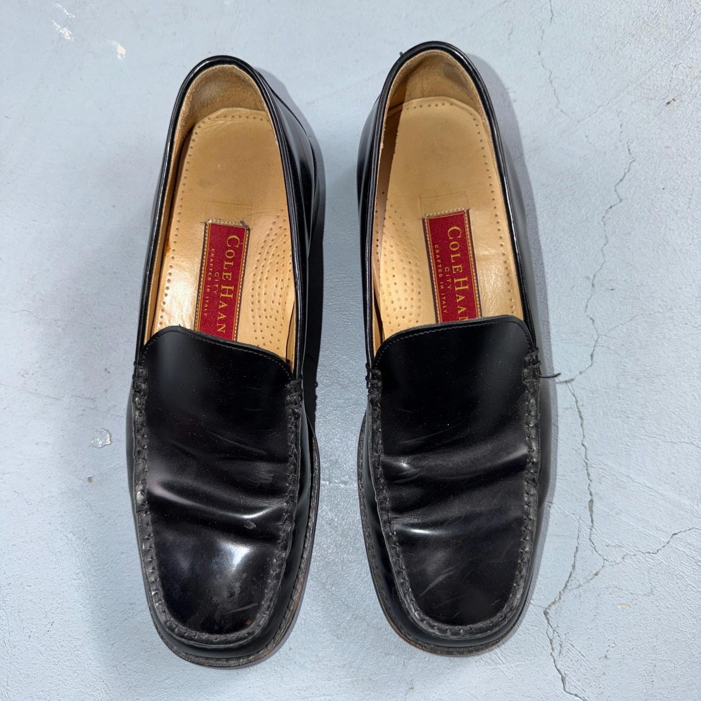 Cole Haan Italy Black Leather Kiltie Italian Loafer Men's 8M VGUC VTG 90s Shoes