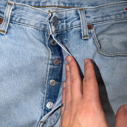 Levis 501 Vintage Y2K 90s XX Straight Leg Jeans Blue Light Wash 34x32 Act 33x31