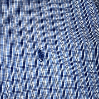 Ralph Lauren Polo VTG Button Down Shirt Men's M Blue Plaid Blake Two-Ply