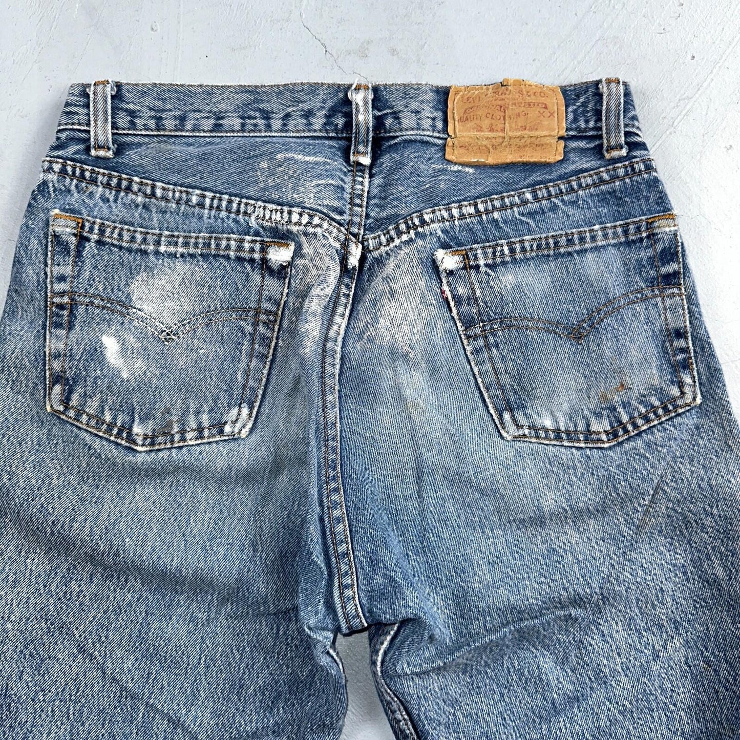 Levis 501 Vintage 80s USA XX Straight Leg Jeans Blue Light Wash 31x34 Act 30x32