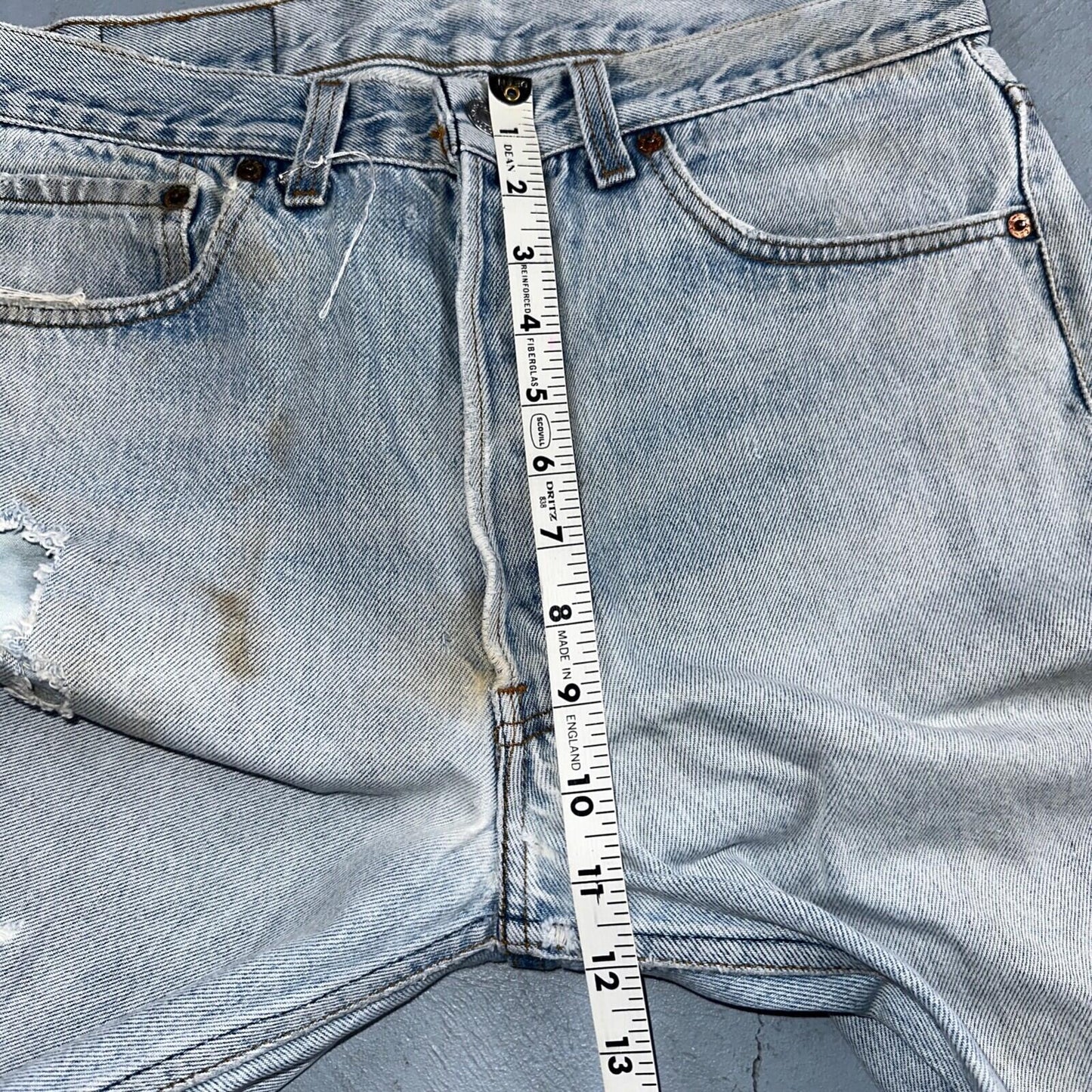 Levis 501 Vintage 90s USA XX Straight Leg Jeans Blue Light Wash 34x36 Act 31x32