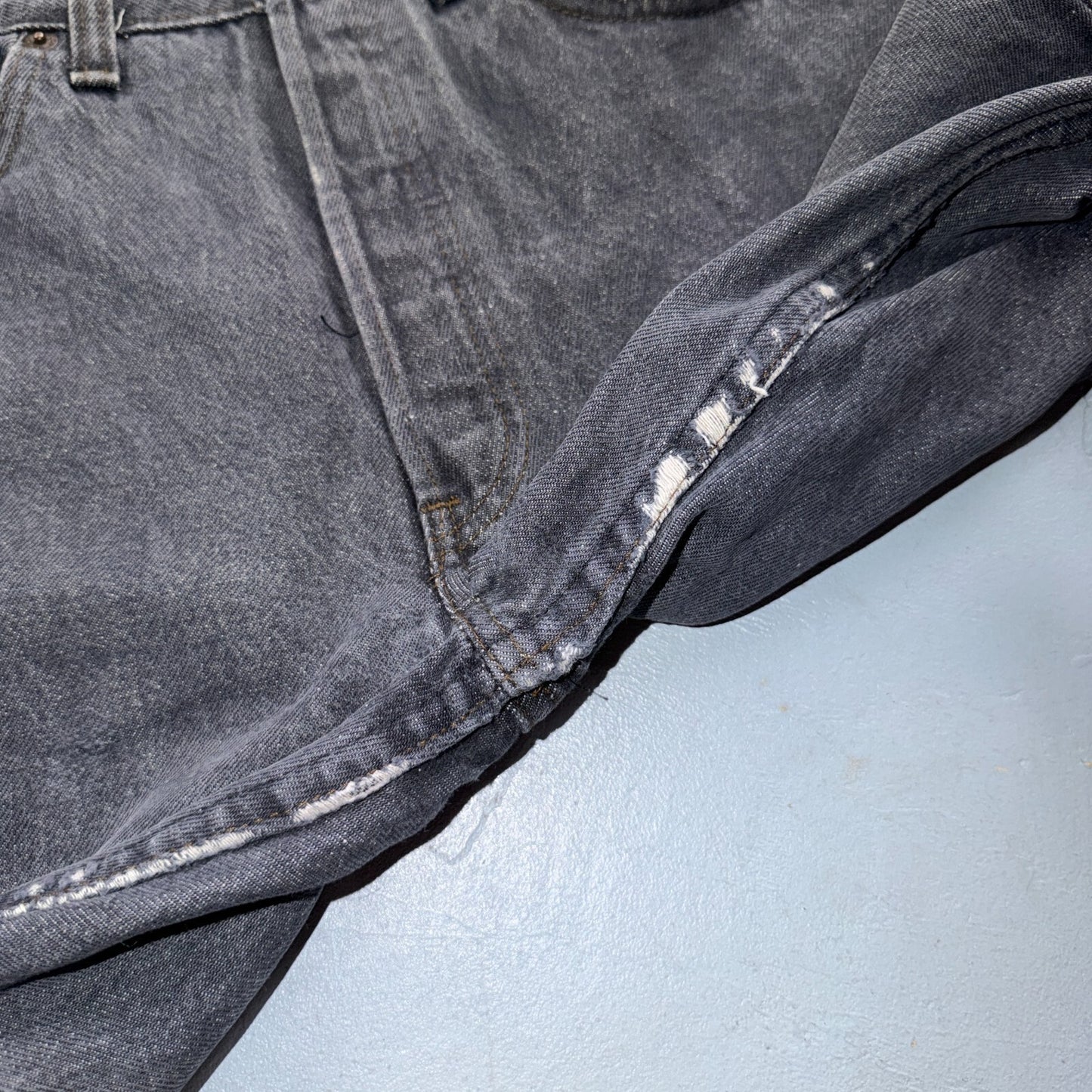 Levis 501 Vintage 80s USA XX Straight Leg Jeans Black Light Wash 30x30 Act 29x29