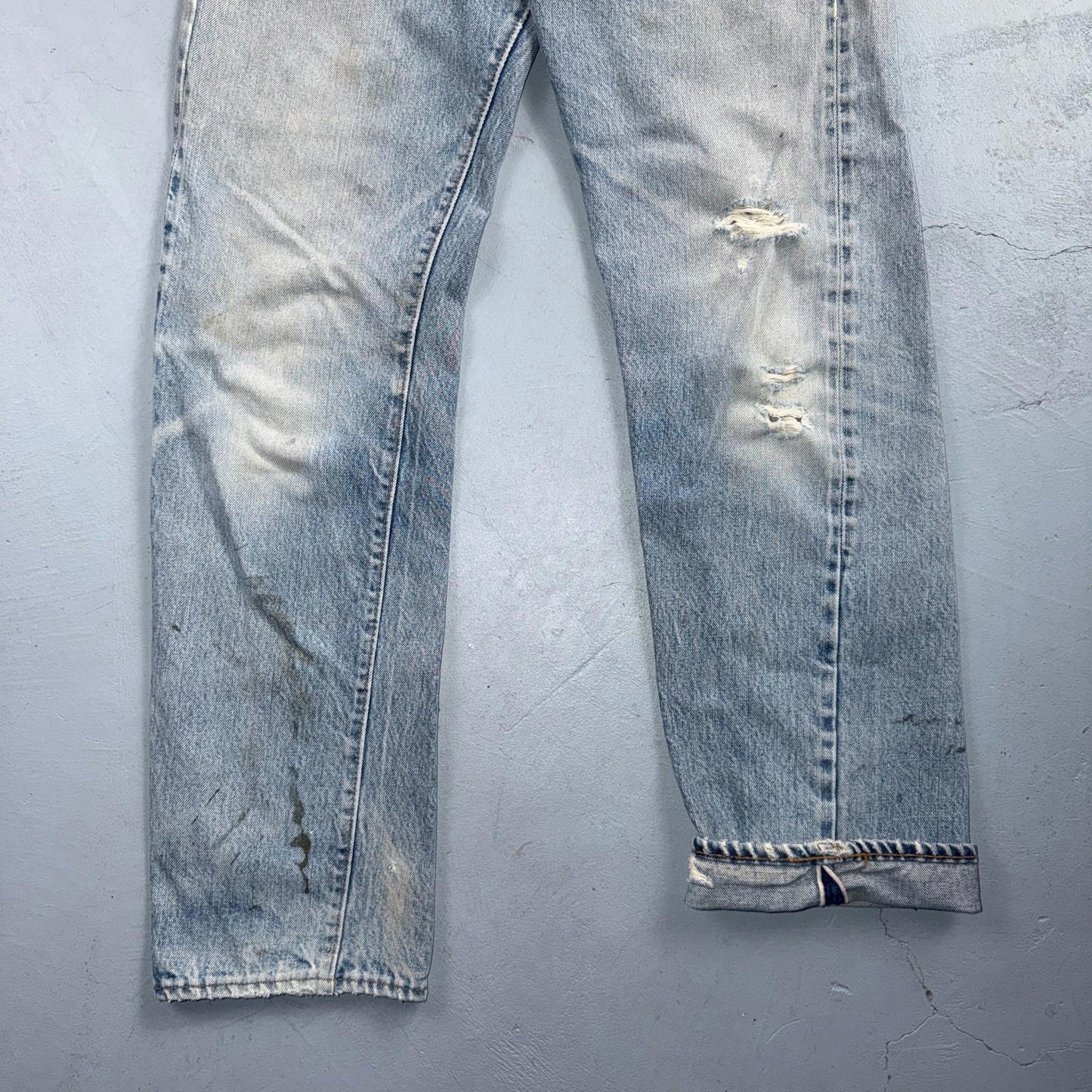 Levis 501 Vintage 80s Redline Selvedge USA XX Jeans Light Wash 31x36 Act 28x30