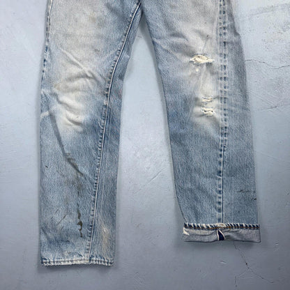Levis 501 Vintage 80s Redline Selvedge USA XX Jeans Light Wash 31x36 Act 28x30