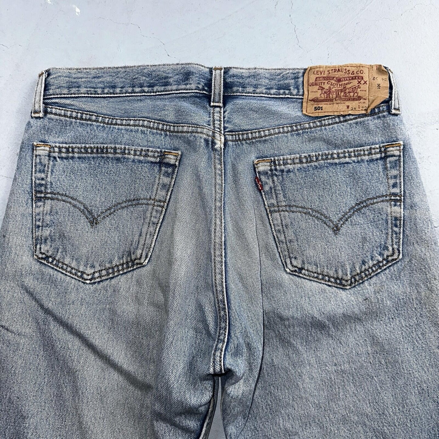 Levis 501 Vintage 90s Y2K XX Straight Leg Jeans Blue Med Wash 34x32 Act 33x31