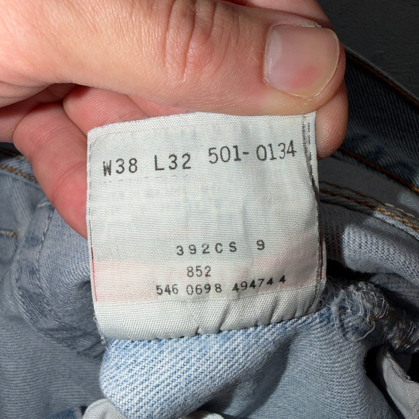 Levis 501 Vintage 90s USA XX Straight Leg Jeans Blue Light Wash 38x32 Act 36x30