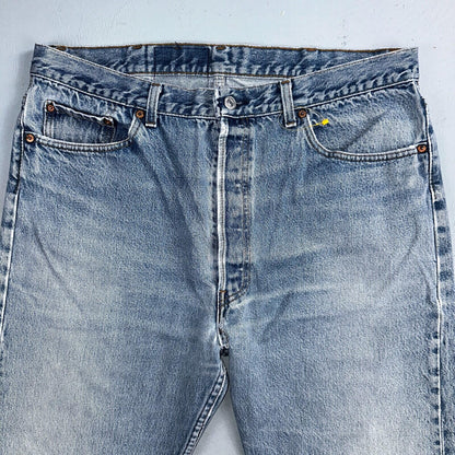 Levis 501 Vintage 90s USA XX Straight Leg Jeans Blue Light Wash 40x32 Act 35x29