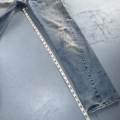 Levis 501 Vintage 80s Redline Selvedge USA XX Jeans Light Wash 31x36 Act 28x30