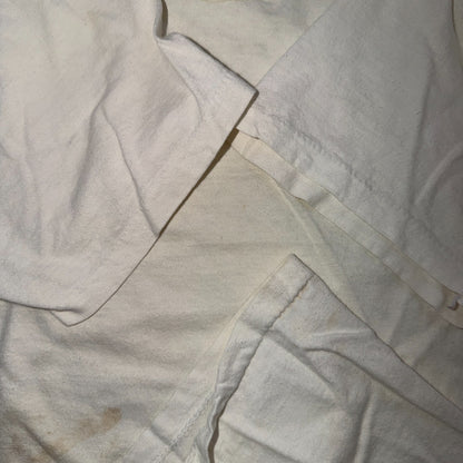 1970s Fruit of The Loom FOTL VTG T Shirt Thrashed Used White Blank Single Stitch