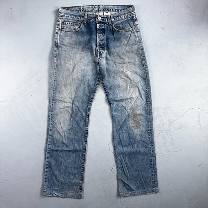 Levis 501 Vintage Y2K 90s XX Straight Leg Jeans Blue Light Wash 33x34 Act 33x30