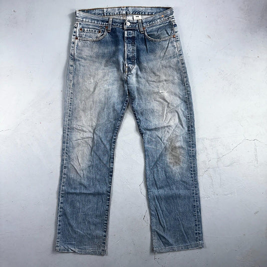 Levis 501 Vintage Y2K 90s XX Straight Leg Jeans Blue Light Wash 33x34 Act 33x30