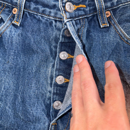 Levis 501 Vintage Y2K 90s XX Straight Leg Jeans Blue Med Wash 34x32 Act 32x30