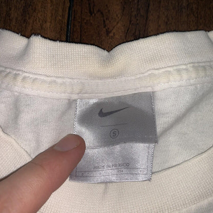 Nike Vintage T Shirt Mens White Small Y2K Silver Skateboard Cone Surf Ocean