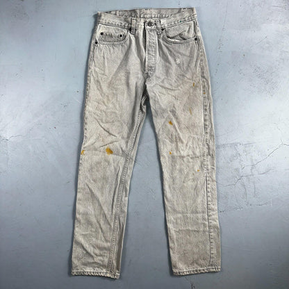 Levis 501 Vintage 80s USA XX Straight Leg Jeans Gray Acid Wash 31x32 Act 29x30