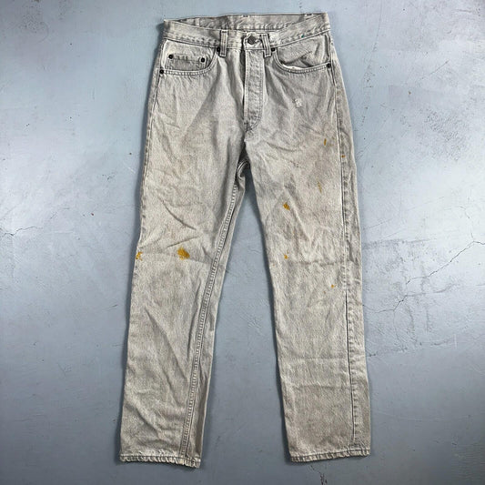 Levis 501 Vintage 80s USA XX Straight Leg Jeans Gray Acid Wash 31x32 Act 29x30