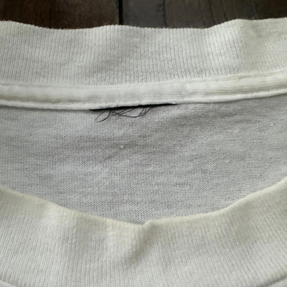 Traditional White Vintage T Shirt Art Necklace Tribal Drive 90s Single Stitch